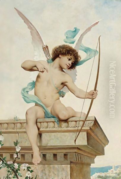 Eros Oil Painting by Jacques-Clement Wagrez