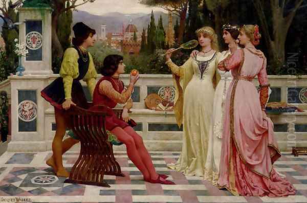 The Judgement Of Paris Oil Painting by Jacques-Clement Wagrez