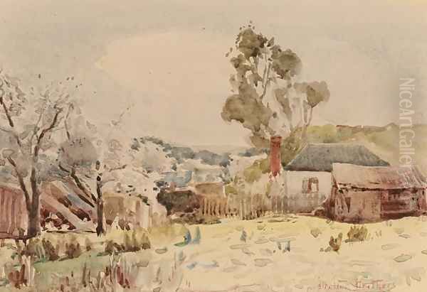 Farmyard Oil Painting by Walter Withers