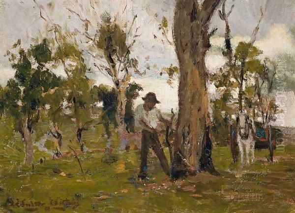 Wood Gatherer Oil Painting by Walter Withers