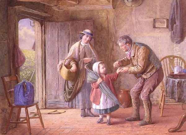 A Penny For Yourself Oil Painting by James Clarke Waite