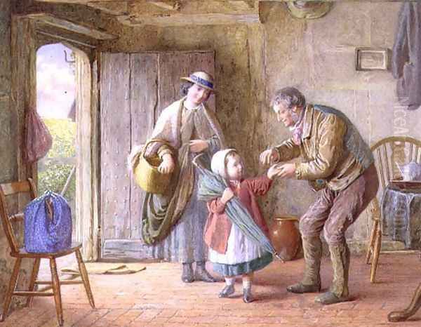 A Penny for Yourself, c.1870 Oil Painting by James Clarke Waite