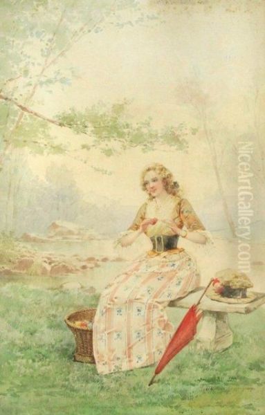 The Picnic Oil Painting by Maximilienne Goepp Guyon