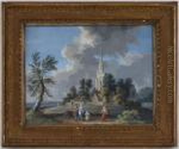 La Chapelle Abbeville Oil Painting by Jacob Philipp Hackert