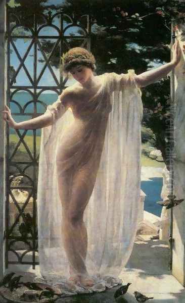 Lesbia Oil Painting by John Reinhard Weguelin