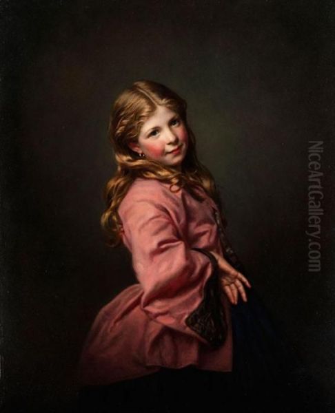 Das Kleine, Kokette Madchen Oil Painting by Samuel Baruch Ludwig Halle