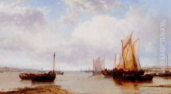 Near Cowes Isle Of Wight Oil Painting by James Webb