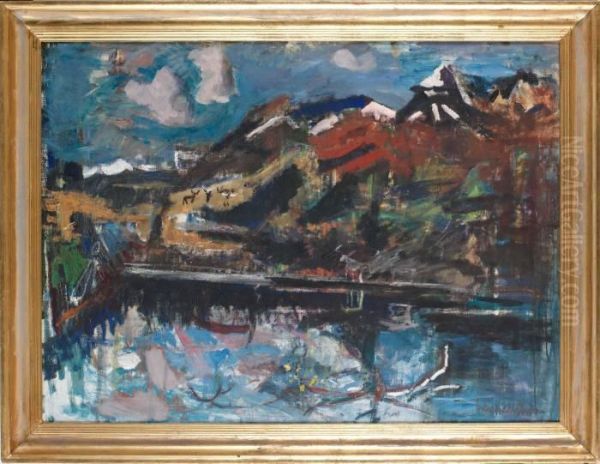 Lappland, Borkajaure Oil Painting by Eric Hallstrom