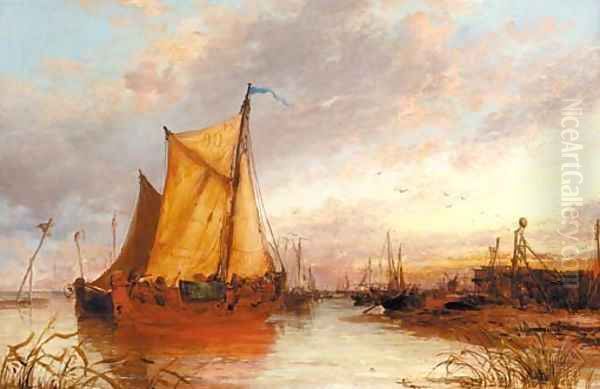 At Zaandan, Holland Oil Painting by James Webb