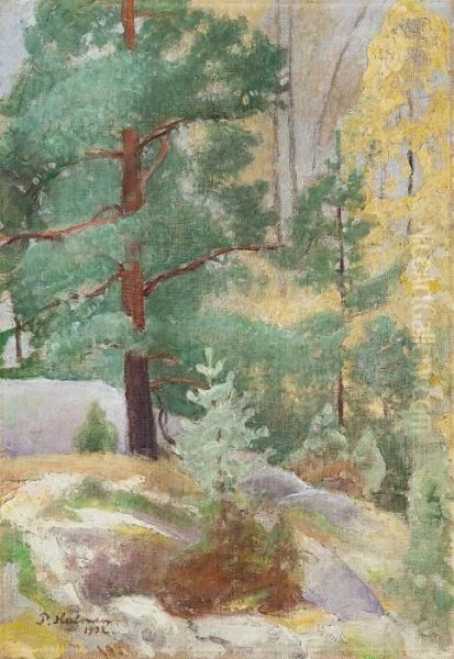 Autumn Landscape Oil Painting by Pekka Halonen