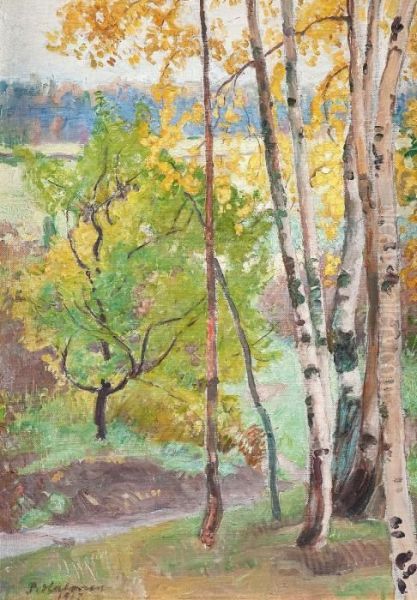 Autumn At Tuusulanjarvi Oil Painting by Pekka Halonen