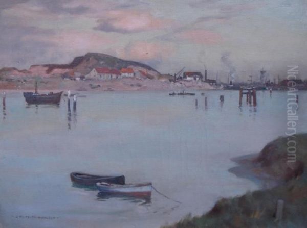 The Estuary Oil Painting by James Whitelaw Hamilton