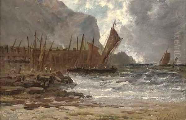 On the Devonshire coast Oil Painting by James Webb