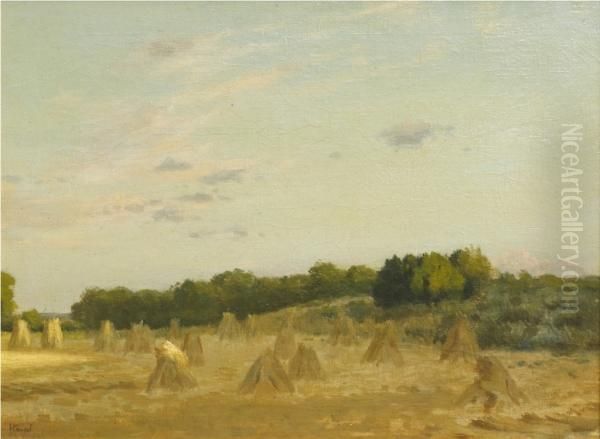 Untitled (haystack) Oil Painting by Carl Hampel