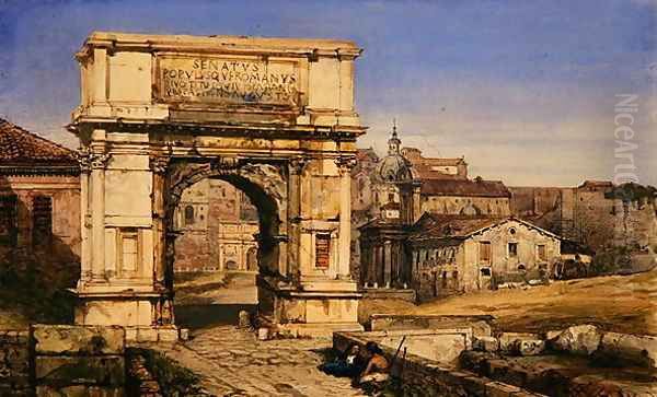 The Arch of Titus, Rome Oil Painting by William Wyld