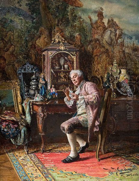 The Antiques Connoisseur Oil Painting by Johann Hamza