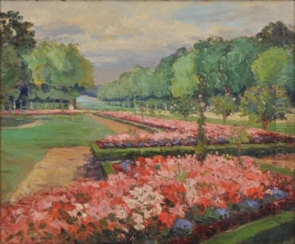 Parterre Du Letone, Versailles Oil Painting by Rene Hanin