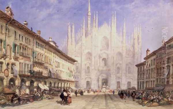 Milan Cathedral Oil Painting by William Wyld