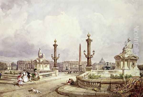 The Place de la Concorde, c.1837 Oil Painting by William Wyld