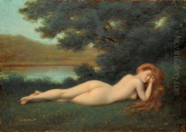 Nymphe Endormie Oil Painting by Jules Armand Hanriot