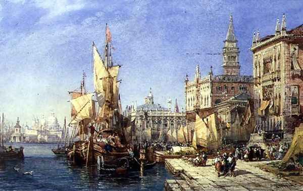 The Riva degli Schiavoni, Venice Oil Painting by William Wyld