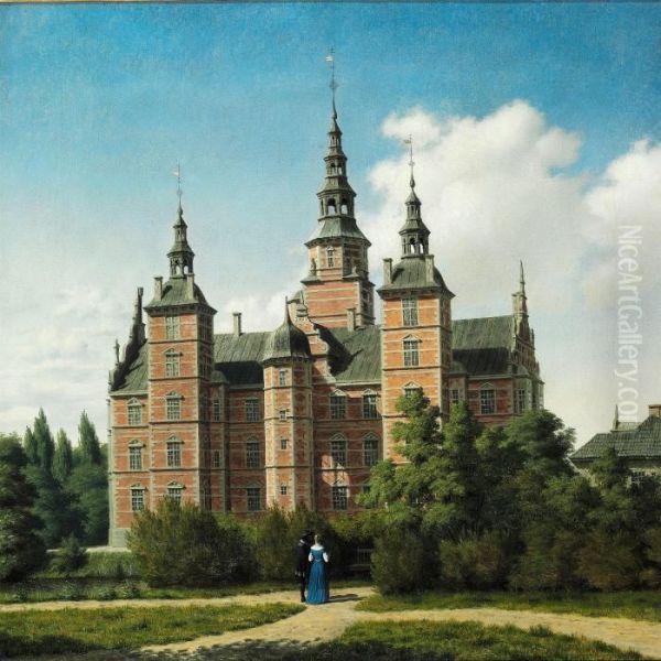 View Of Rosenborg Castle In Copenhagen Oil Painting by Heinrich Hansen