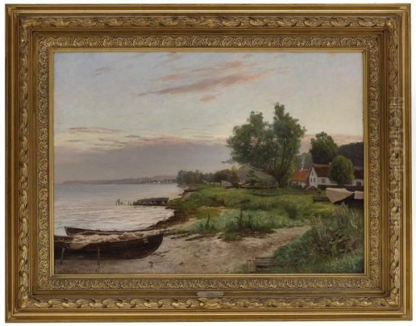 Fra Snekkersten, Oresund Oil Painting by Niels Hansteen