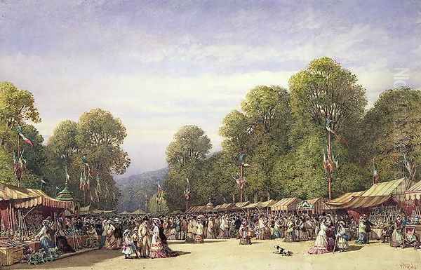 Festival at St. Cloud, c.1860 Oil Painting by William Wyld