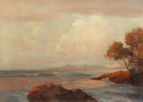 Croatian Sea Oil Painting by Aleksei Vasilievich Hanzen