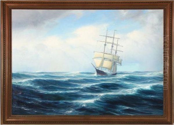 Marina Oil Painting by Johannes Hardes