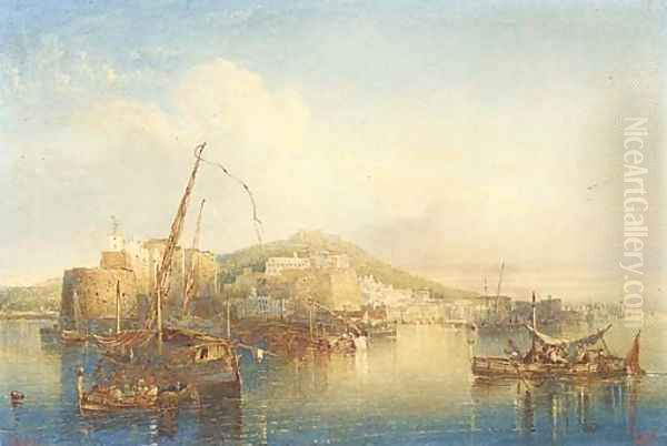 View of Naples Oil Painting by William Wyld