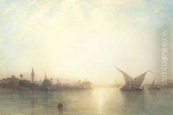 Fouah, on the Nile, Egypt Oil Painting by William Wyld