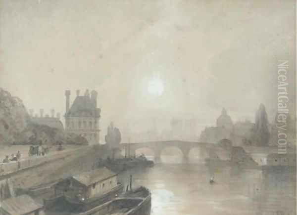 Views of Paris from the Seine Oil Painting by William Wyld