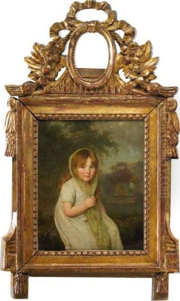 Portrait Of A Young Girl In A Country Landscape Oil Painting by George Henry Harlow