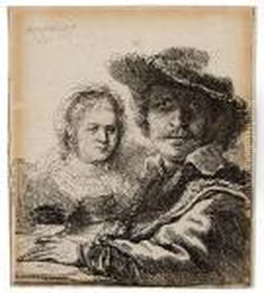 Autoritratto Con Saskia Oil Painting by Rembrandt Van Rijn