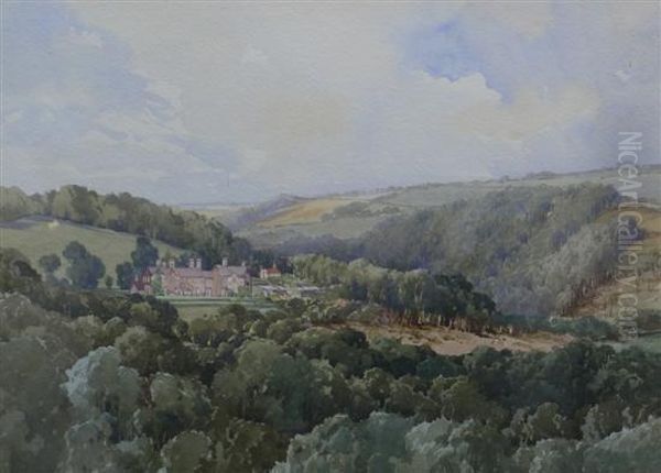 Offham Place, Near Lewes Oil Painting by Charles Harrington