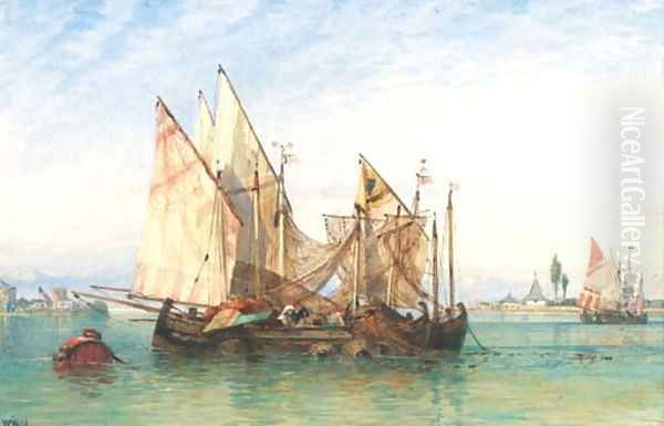 Fishing vessels off the Venetian lagoon by William Wyld