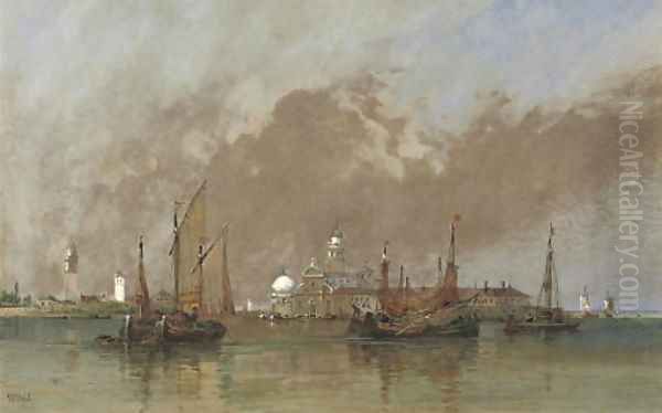 On the lagoon, Venice Oil Painting by William Wyld