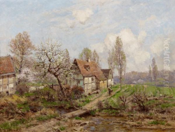 Spring Oil Painting by Heinrich Sen Hartung