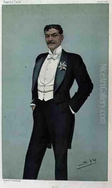 A.B., a Spy cartoon of Arthur Bourchier (1863-1927) from Vanity Fair, 5th March 1896 Oil Painting by Leslie Mathew Ward