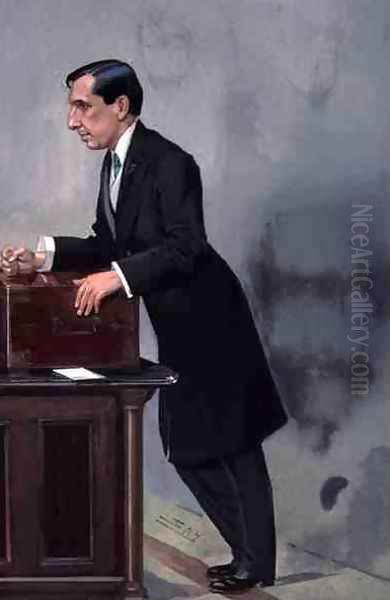 Painting for a Vanity Fair Spy cartoon of Arthur Lee (1868-1947) at the dispatch box in the House of Commons Oil Painting by Leslie Mathew Ward