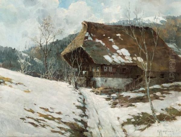 Path To The Farmhouse Oil Painting by Karl Hauptmann