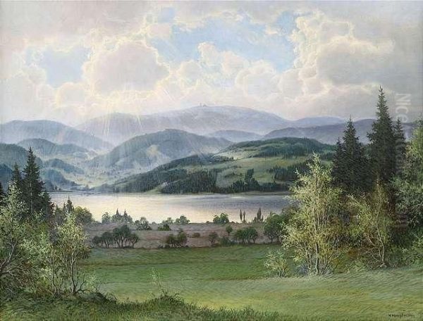 Am Titisee Oil Painting by Karl Hauptmann