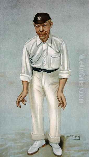 Bobby, caricature of the cricketer Robert Abel, published 5th June 1902 in Vanity Fair Oil Painting by Leslie Mathew Ward