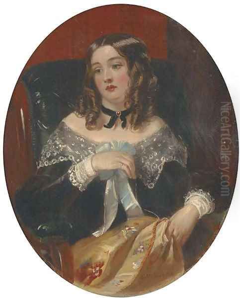 Young Jessica from Moore's poem Oil Painting by Leslie Mathew Ward