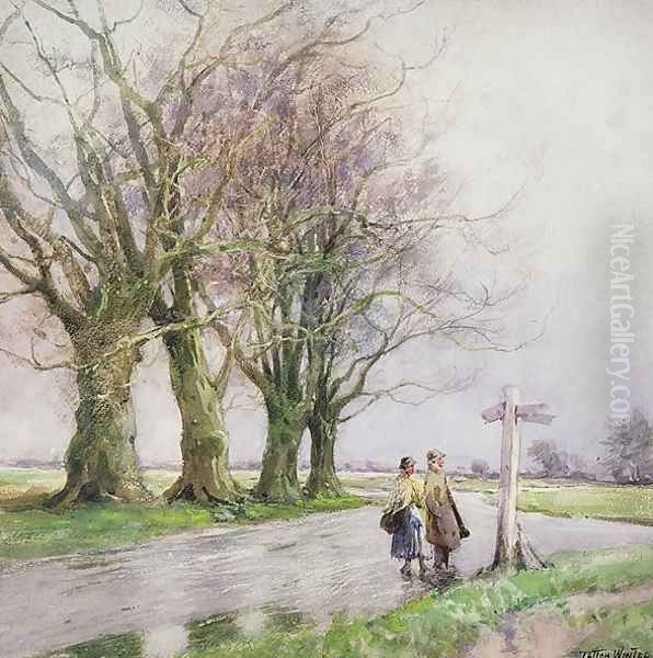 The Sign Post Oil Painting by William Tatton Winter