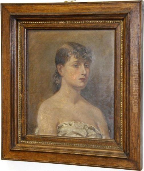 Portrait Of A Girl Oil Painting by Ralph Hedley