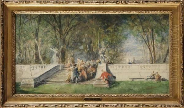 Fete Dans Les Jardins Du Chateau Oil Painting by Ferdinand Heilbuth