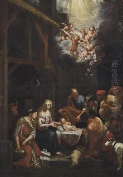 The Adoration Of The Shepherds Oil Painting by Johann Heiss