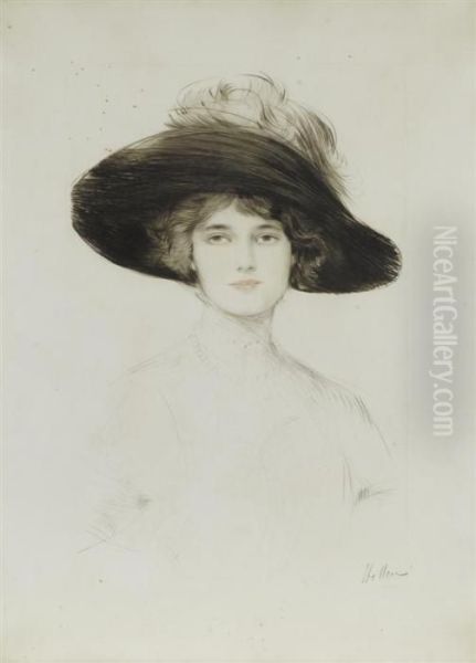 Portrait De La Premiere Femme Du Neuvieme Duc De Marlborough Oil Painting by Paul Cesar Helleu